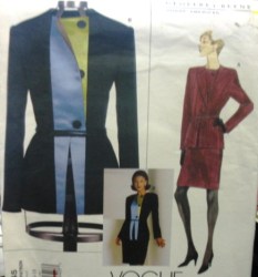 2045 VOGUE G BEENE TIE BUTTON HIP JACKET, SKIRT PATTERN 14-18